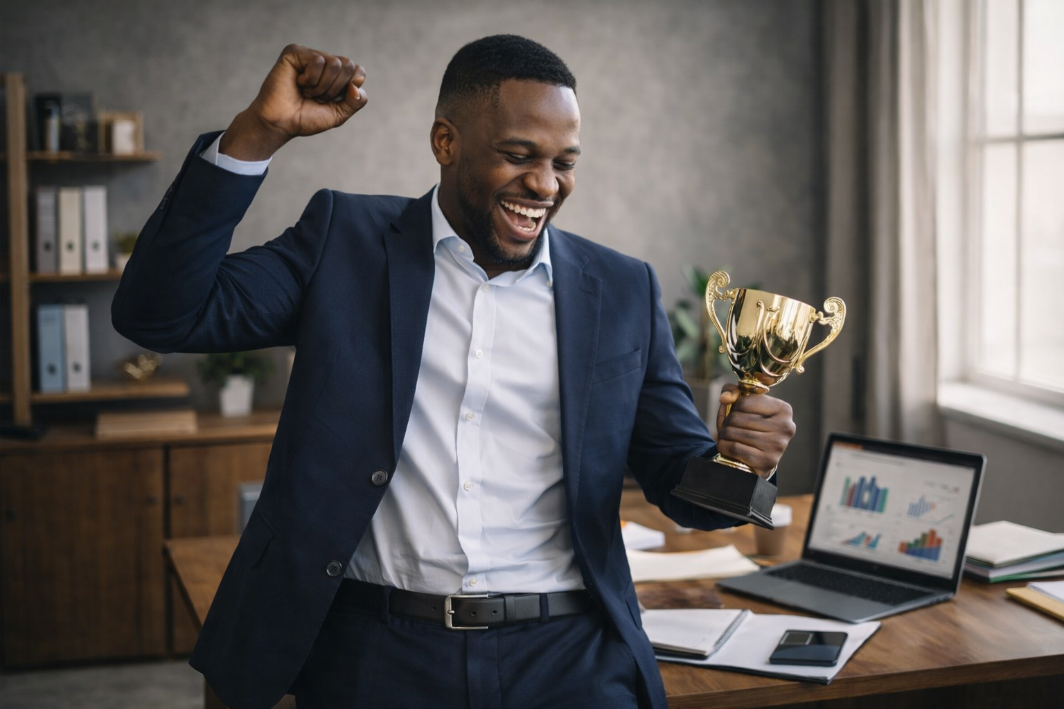 Professionnel africain réussi et confiant